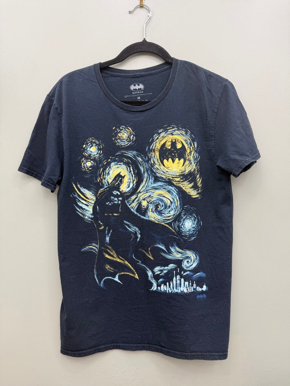 Batman Starry Night Graphic T Shirt Medium DC Comics 2016 Van Gogh Style